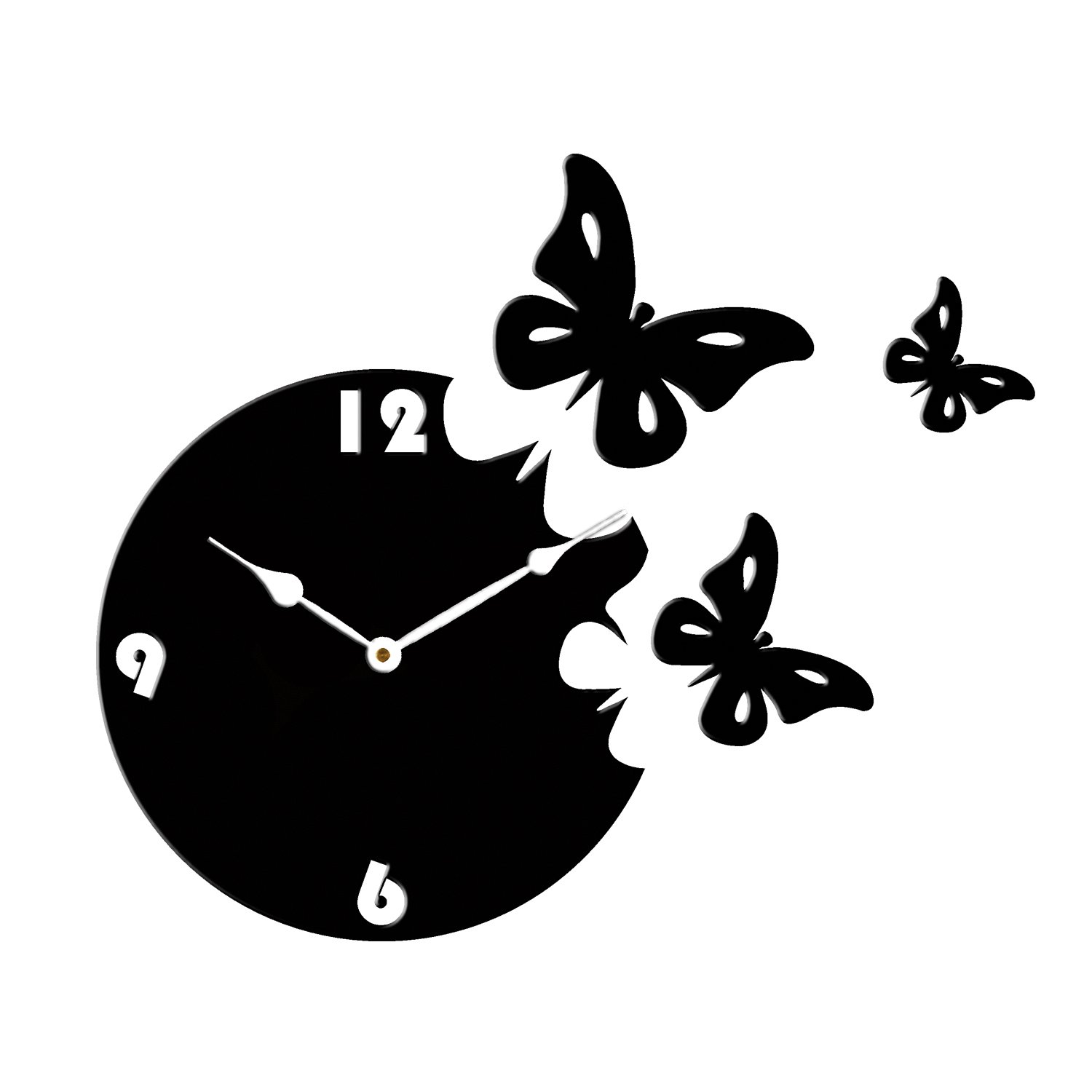 ‘Moon Butterfly Asymetric’ Wood Wall Clock