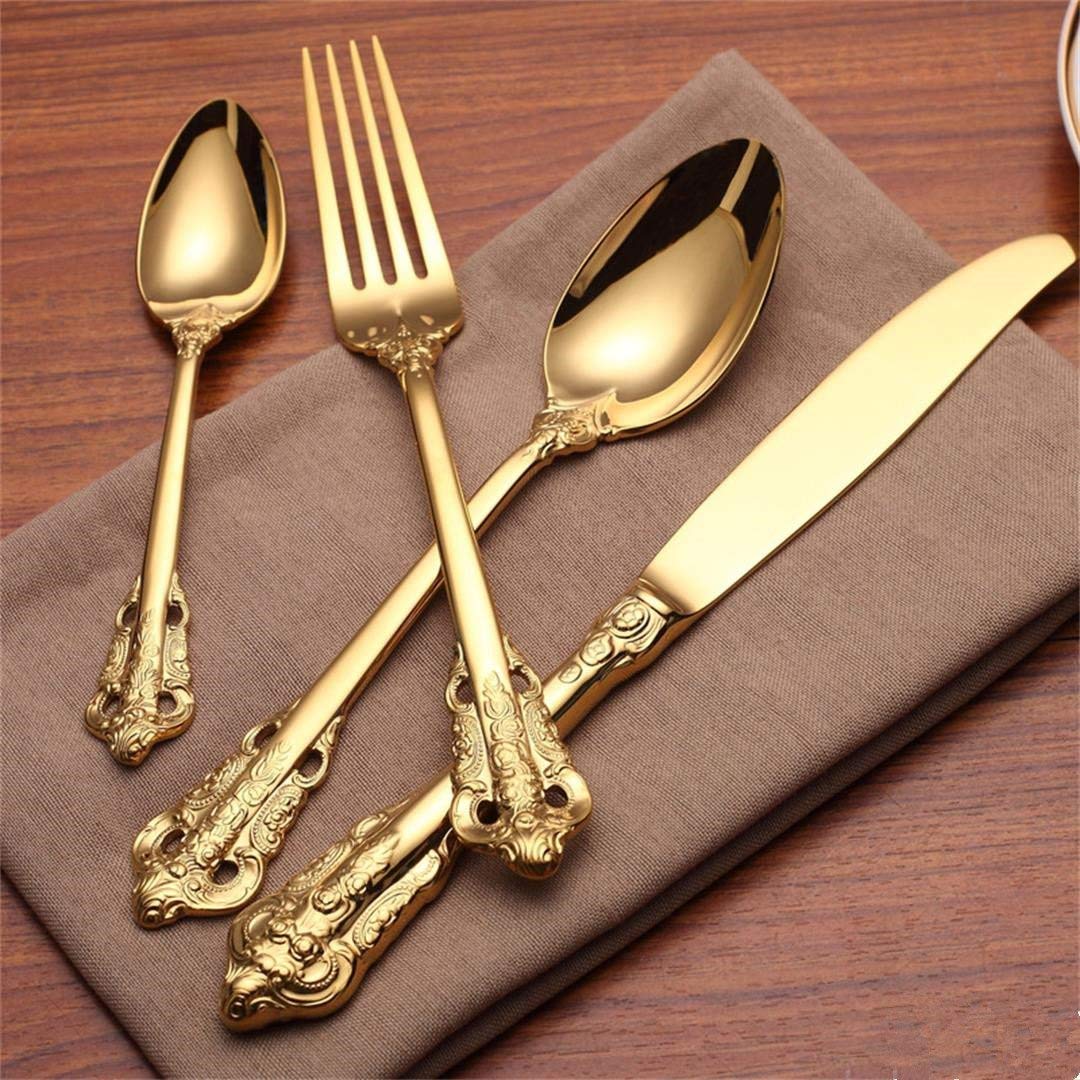 Gold Flatware Silverware Set